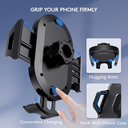 Universal Car Phone Holder, Strong Suction Cup Super Stable Phone Mount for Car Fit for iPhones and All Smartphones