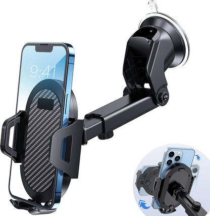 Universal Car Phone Holder, Strong Suction Cup Super Stable Phone Mount for Car Fit for iPhones and All Smartphones