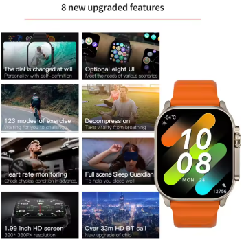 Ultra 2 Smart Watch Men 49mm Series 8 2.3 "AMOLED Screen NFC Compass Waterproof For Apple Watch IWO Ultra 8 Smartwatch