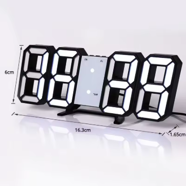 3D LED Digital Clock Wall Decoration Glow Night Mode Decoration for Bedroom