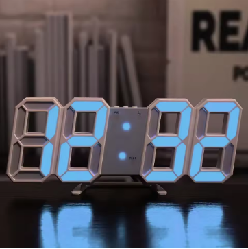 3D LED Digital Clock Wall Decoration Glow Night Mode Decoration for Bedroom