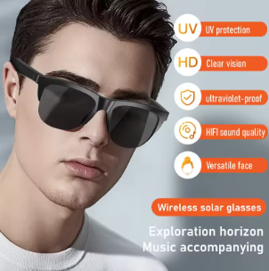 mart Bluetooth V5.3 Sunglasses Glasses Call Outdoor Sports Headphones HIFI Black Technology Anti-touch UV For Men And Women