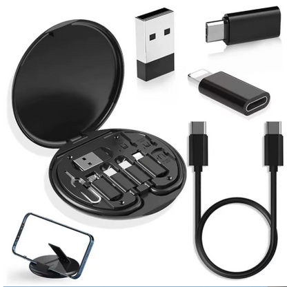 Multifunctional USB Data Cable Set Storage Box with Multi USB Charging Adapter Cable Kit Usb To Type C Usb Adapter